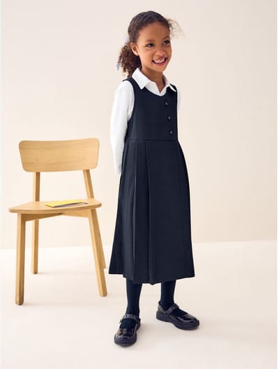 Next - Meisjes - Lange asymmetrische overgooier met knopen aan de voorkant - Blauw