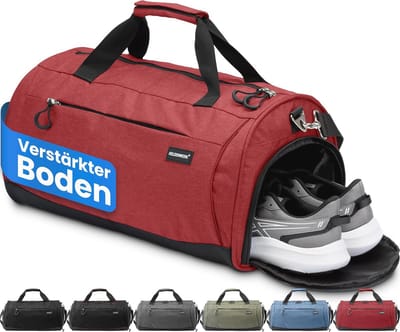 Sporttas met schoenenvak en nat vak, trainingstas voor dames en heren, ideaal voor fitness en reizen, rosé, 30L