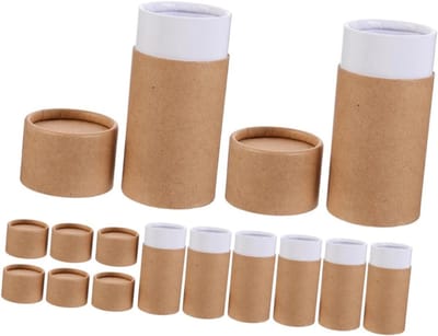 Papieren Buisdozen - Poster Houders - Opslag Kleine Items - Veilige Deksel Sluiting - 11 cm Lengte - Bruin