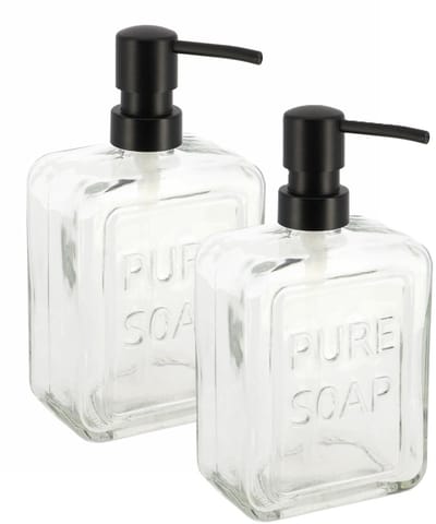 Tendance Zeeppompje - 2x - glas - transparant - pure soap - vrijstaand