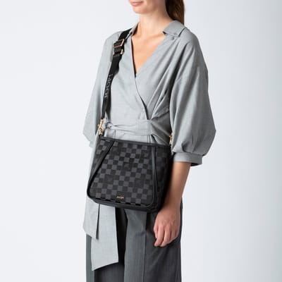JOOP! schoudertas Piazza Scacchi Leena Shoulderbag Black zwart