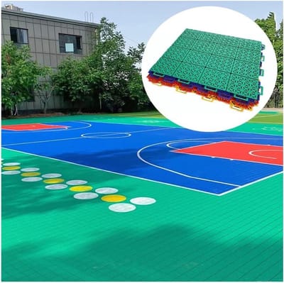 Modulaire vloertegels - Sportvloer tegels - Buiten sporten - Snel te monteren - 34 cm - Blauw