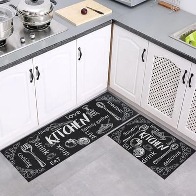 Famanu – Set van 2 keukenlopers - antislip - modern - wasbaar - voor hal - eetkamer en ingang - 50 x 80 cm + 50 x 150 cm