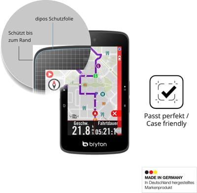 dipos – 2x Pantserfolie geschikt voor Bryton Rider S800 | 9H Screenprotector