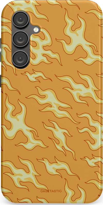Casetastic Hoesje Geschikt voor Samsung S23 FE - Stijlvolle Beschermende Duo-layer Case - Vlammen van passie