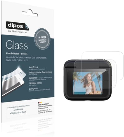 dipos – 2x Matte Pantserfolie geschikt voor Melbolda Y360 Action Cam | 9H Screenprotector