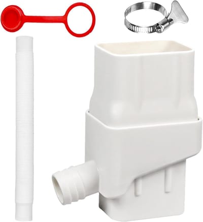 Regenpijp Omleider - Wateropvanger Set - Regenwater Verzamelen - Instelbaar Volume - Voor 2x3 Inch - Wit