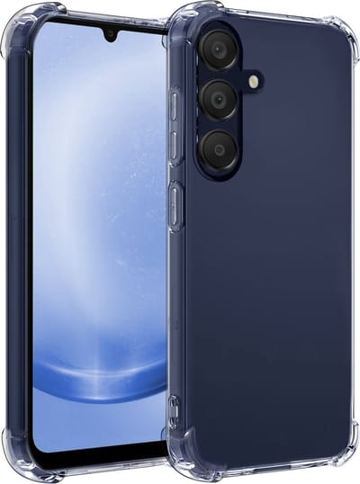 Hoesje - Geschikt voor Samsung Galaxy A25 - Sterk & Shockproof - Siliconen Shock Case - Hoes Cover - Telefoonhoes - Transparant
