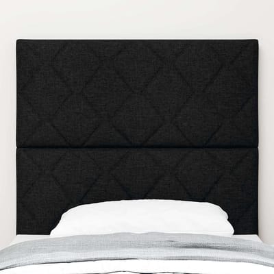 vidaXL - LED - Hoofdbord - Zwart - Stof