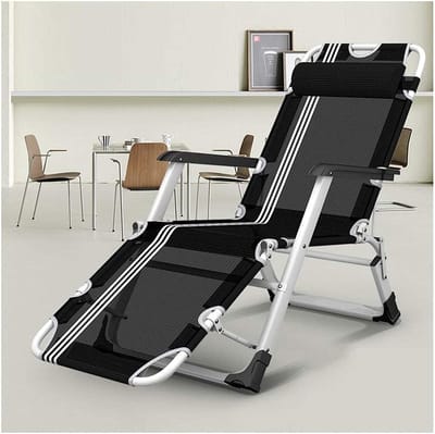 Vouwbare Ligstoel - Strandstoel Loungestoel - Ontspannen Buiten - Extra Brede Zitting - 65cm Breed Gevouwen - Geel Gestreept