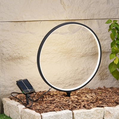 Lindby - Sfeerverlichting buiten - 1licht - Aluminium, kunststof - H: 60 cm - zwart - Inclusief lichtbron