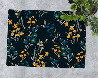 Coloray Vloerbeschermer - Donker bloemenmotief Vloerbeschermer Bureaustoel - 100x70 cm - Groente Bureaustoelmat - Vloerbeschermer Vinyl - PVC Vloerbeschermer - Rechthoekige Mat - Natuur Thema