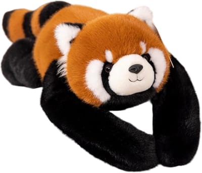 Verzwaarde Panda Knuffel - Pluche Kussen - Ontspanning en Comfort - Zachte Druk - 45 cm - Roodbruin
