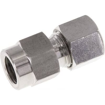 10L & G1/4'' RVS Rechte Snijringkoppeling Binnendraad voor manometers 315bar ISO 8434-1