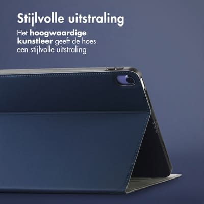 Accezz Tablet Hoes - Geschikt voor Apple iPad Air 5 (2022) / Air 4 (2020) / Air 11 inch (2026) M4 / Air 11 inch (2025) M3 / Air 11 inch (2024) M2 - Classic Tablet Case - Donkerblauw