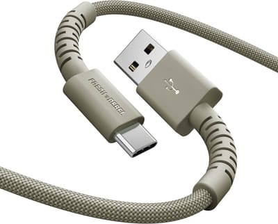 Fresh ‘n Rebel FlexWave USB naar USB-C Oplaadkabel - Extra lang (2m) - Siliconen gevlochten kabel - USB-A naar USB-C - Ultraflexibel - Dried Green