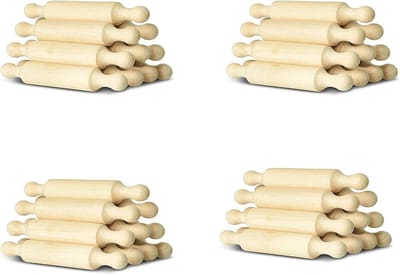 Mini Deegrollers - Houten Rolletjes - Bakken Maken - Natuurlijk Materiaal - 15 cm - Houtkleurig