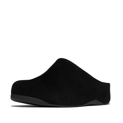 FitFlop FitFlop Shuv Tumbled-Leather Clogs ZWART - Maat 37