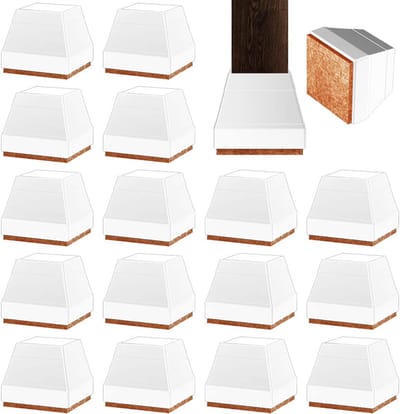 Silicone Stoelpoot Hoesjes 16 Stuks - Vierkant - 18-21mm - Transparant - Bescherming voor Stoelpoten