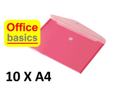 10 x Enveloptas Office Basics - A4 - dwars - rood