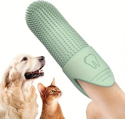 Honden & Katten Tandenborstel I Dieren Tandenborstel I Vingertandenborstel I Tandverzorging Huisdier I 360 Graden Reinigende Vinger Tandenborstel Voor Honden I Zacht Siliconen I Groen