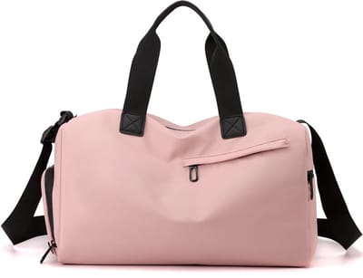 Gymtas - Waterdichte Reistas 18L - Grote Capaciteit met Schoenenvak en Nat/Droog Scheiding - Lichtgewicht Crossbody en Handtas - Voor Korte Reizen - Roze