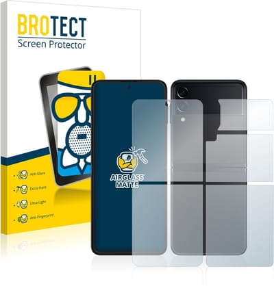 BROTECT - Screenprotector voor Samsung Galaxy Z Flip 3 5G (Voor+Achter) - Folie Beschermfolie Beschermglas matte