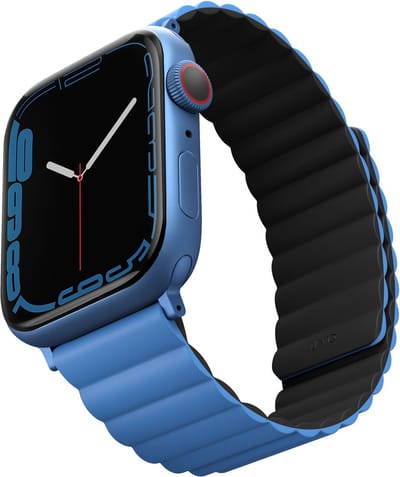 Uniq Revix dubbelzijdig bandje voor de Apple Watch | 44/45/46/49 mm - Caspian (Blue/Black)