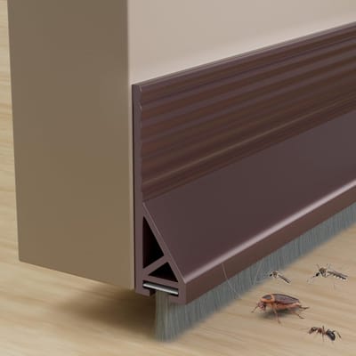 Set van 1 stuk - Deurafdichtingsstrip onderkant - Deurstopper afdichtingsstrip - TPE-materiaal - Insecten- en winddicht - Geluidsreducerend - Zelfklevend - Met kwastje - Lengte 1 meter - Bovenste helft 3,5 cm - Onderste helft met kwastje 1,5 cm-Bruin