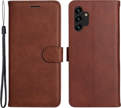 Coverup Hoesje - Geschikt voor Samsung Galaxy A13 4G Hoesje - Coverup Book Case - Bruin