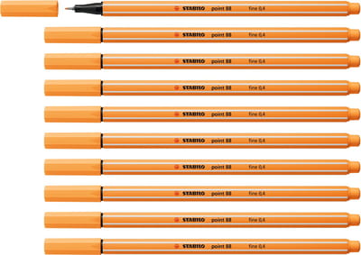 STABILO point 88 - Premium Fineliner - Fine 0,4 mm – Papaya– Doos 10 stuks