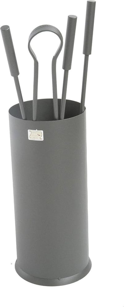 Schoorsteenaccessoireset voor open haard - modern smeedijzer design