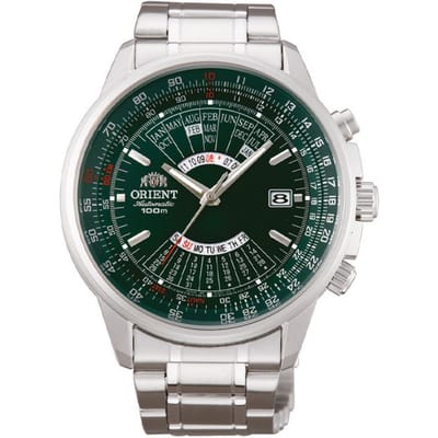 Orient Watch FEU07007FX Men Silver 44mm 10 ATM