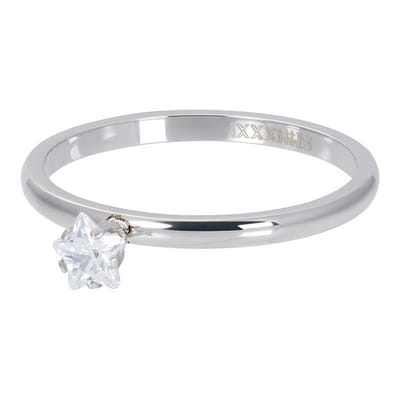 iXXXi Ring Star Crystal Stone Zilverkleurig - Maat 20