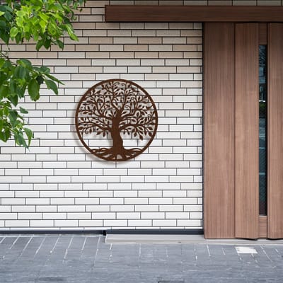 Levensboom Wanddecoratie Cortenstaal – Tuindecoratie Buiten – Tree of Life – Ø 50 cm