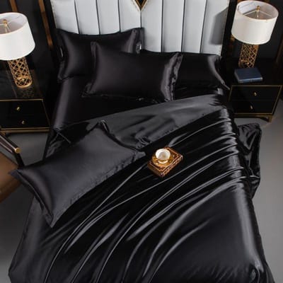 High End Huis Emulatie Zijde Satijn Beddengoed Set Luxe Eenpersoons Tweepersoons Dekbedovertrek Set Hoge Kwaliteit King Queen Size Beddengoedsets 150x200cm 4pcs set