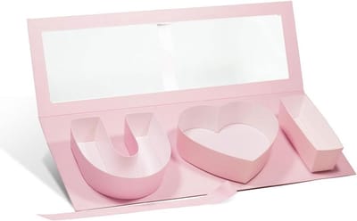 Cadeaudozen Lettervorm - Verpakking Doosjes - Cadeaus Presenteren - Stapelbaar Ontwerp - 173 x 6 x 2 inch - Roze