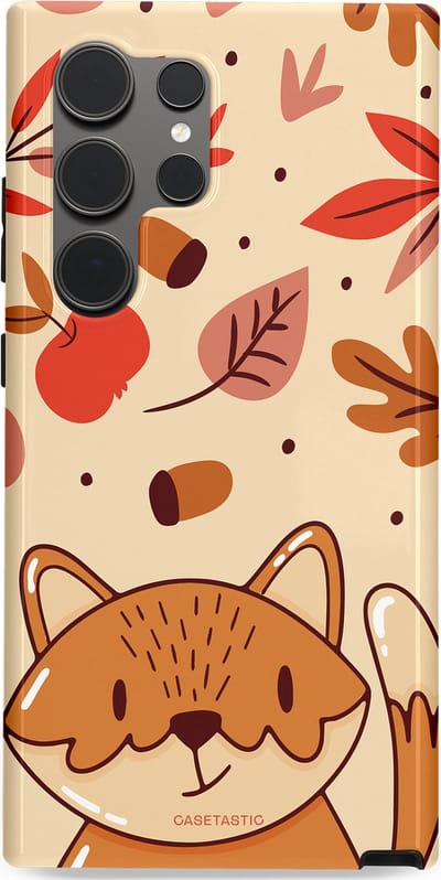 Casetastic hoesje geschikt voor Samsung Galaxy S24 Ultra - Dubbellaagse bescherming - Boskat op avontuur - Fashion Case - Zand Terracotta Rood