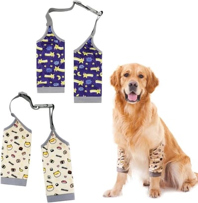 Set van 2 Hondenelleboogbandages voor Herstel, Bescherming voor Voorpoten, Geschikt voor Middelgrote en Grote Honden