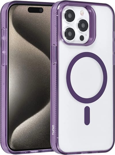 Back cover case - Magsafe silicone Hoesje Geschikt voor: iPhone 15 Pro Max - Paars