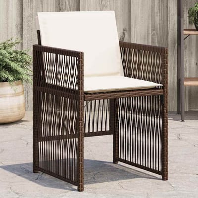 vidaXL - Tuinstoelen - 4 - st - met - kussens - poly - rattan - bruin
