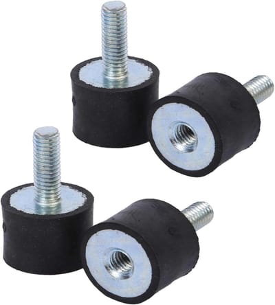 Set van 4 M6 Rubber Buffers voor Vibration Demping en Schokabsorptie - Ideaal voor Generatoren, Compressoren en Wasmachines