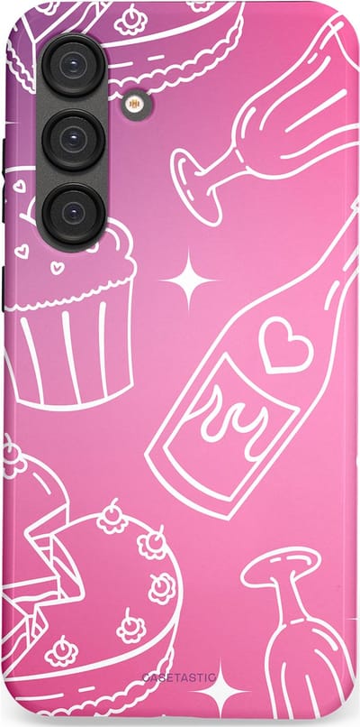 Casetastic Hoesje Geschikt voor Samsung S25 Plus - Stijlvolle Beschermende Duo-layer Case - Roze Gebakfeest