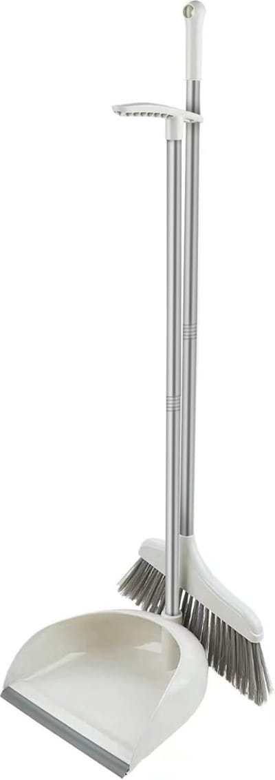 White-Label® Stoffer en Blik met Lange Steel - Vuilblik - Veger - Bezem