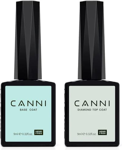 Canni Top en Base Coat UV Gellak Set - 18 ml (2x 9 ml) - Gellak Starterspakket - Gellak Top Coat - Gellak Base Coat - Gellak Set - Canni Gellak - Gellak Nagellak