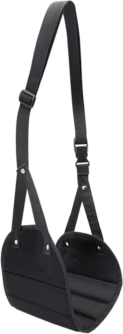 Voethangmat - Beensteun - Comfortabel reizen - Verstelbare riemen - 49 x 435 cm - Zwart