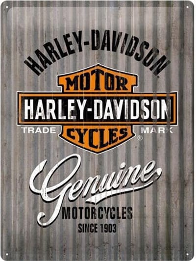 Wandbord - Harley-Davidson met wave -30x40cm-