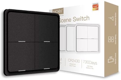 Draadloze 4-gangs ZigBee Scene Schakelaar voor Smart Home Automatisering