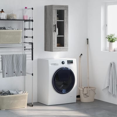 vidaXL - Bovenkast - 34,5x34x90 - cm - grijs - sonoma - eikenkleurig