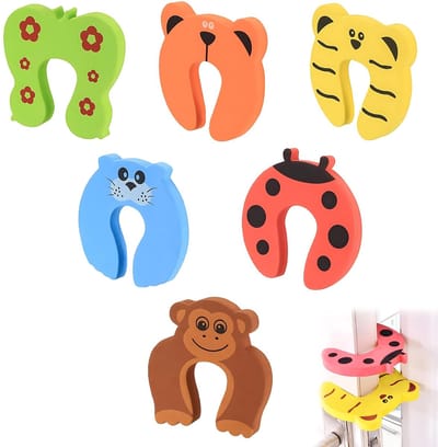 Dailygoods - Deurstopper 6 stuks schuim vingerbescherming – deurklem beschermer EVA schuim kurk – veiligheidsclip tegen vingerknelling voor deuren ramen baby en huis